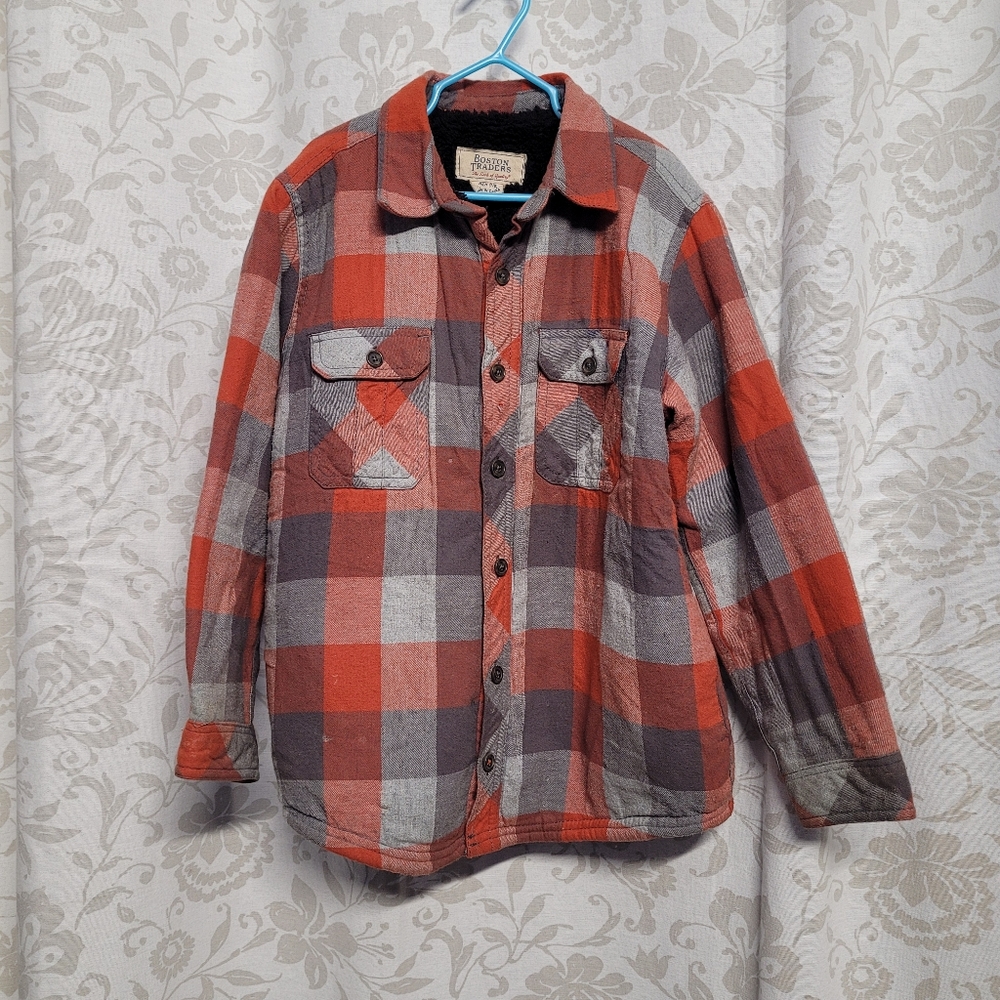 Boston Traders Kids Boy Cozy Winter Jacket With Pockets Size S(7/8) Orange,Gray.